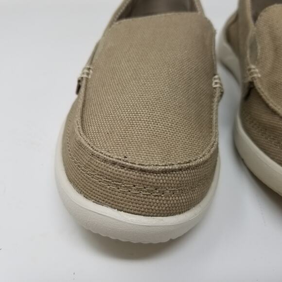 CROCS Women's Walu Canvas Loafer Size 7 Khaki/Stucco 14391 Comfort slip on Shoes - Picture 4 of 11